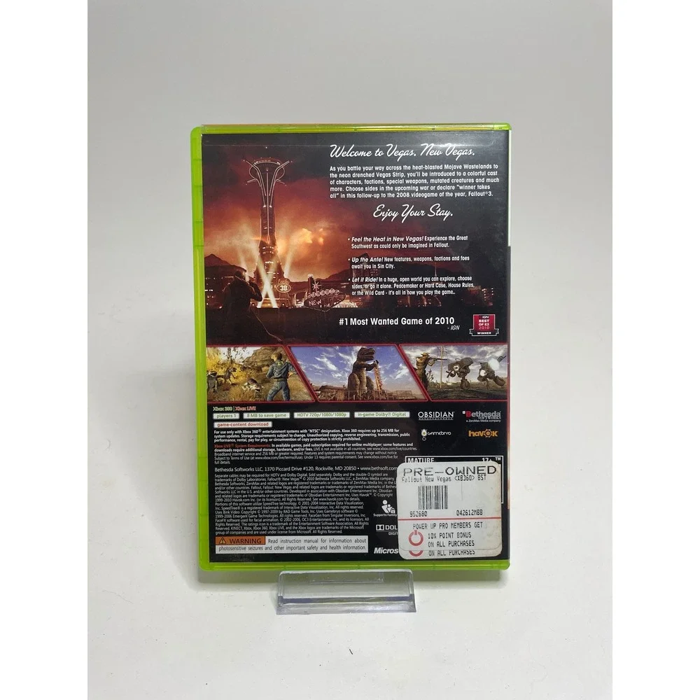 Fallout New Vegas Xbox 360 Complete Bethesda RPG NTSC Tested Working